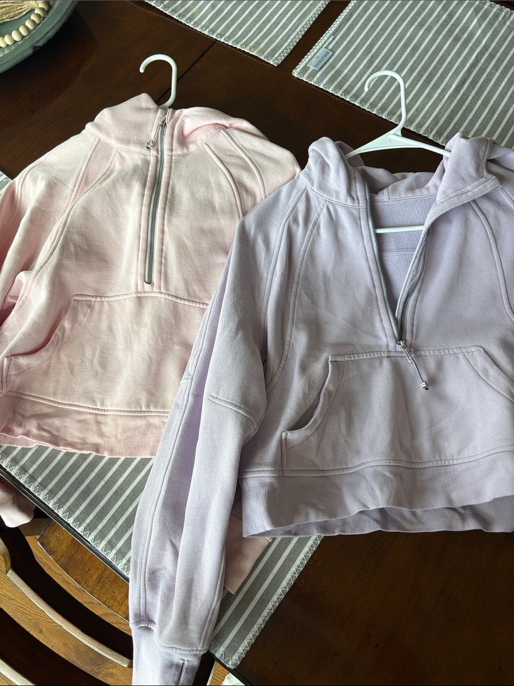 lululemon athletica Pink & Lavender Half-Zip Hooded Sweatshirts